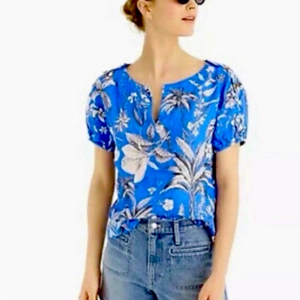 J.Crew Women’s Blue Linen Shirt